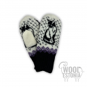 Woolen mittens with a "Cat" pattern