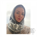 Merino wool knitted hood with scandinavian pattern