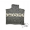 Merino wool knitted collar with a scandic pattern