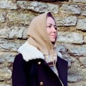 Merino wool knitted hood with scandinavian pattern