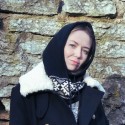 Merino wool knitted hood with scandinavian pattern