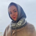 Merino wool knitted hood with scandinavian pattern