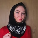 Merino wool knitted hood with scandinavian pattern