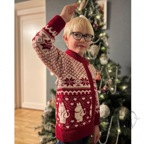 Kid's full zip sweater with a deer