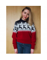 Women's jumper with a deer, Red and Blue