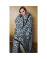 Woolen knitted blanket with mohair