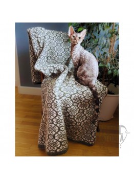 Woolen knitted blanket with mohair