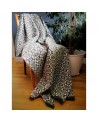 Woolen knitted blanket with mohair