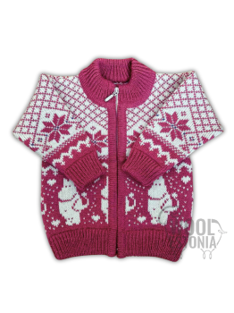 Kid's full zip sweater with a deer