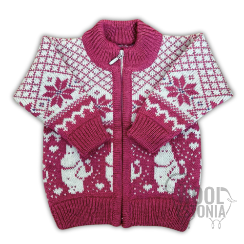 Kid's full zip sweater with a deer