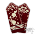 Woolen mittens with a "Cat" pattern