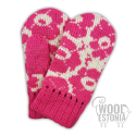 Woolen mittens with a "Flower" pattern
