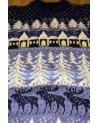 Men's sweater with a forest. Dark blue