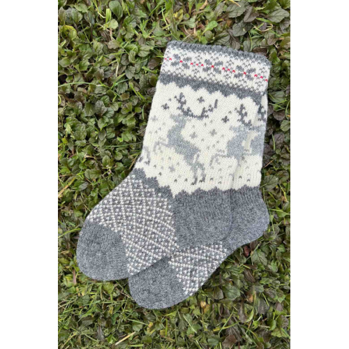 Woolen socks with a deer