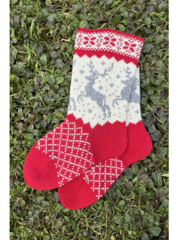 Woolen socks with a deer