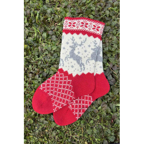 Woolen socks with a deer