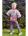 Kid's full zip sweater with a deer