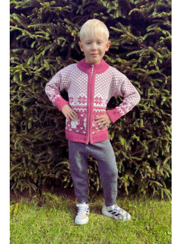 Kid's full zip sweater with a deer