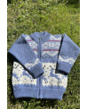 Kid's full zip sweater with a deer