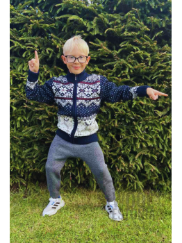 Kid's full zip sweater with a deer