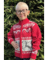 Kid's full zip sweater with a deer
