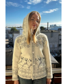 Woman's jacket with a deer, with a hood