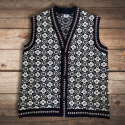 Мужская шерстяная жилетка на пуговицах, со скандинавским орнаментом