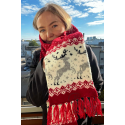 Woolen knitted scarf with a "Deer" pattern