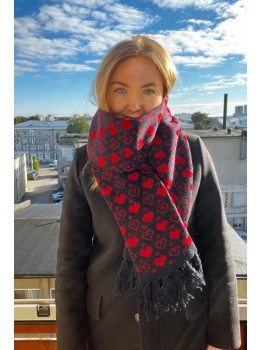 Scarf with hearts