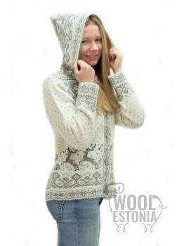 Woman's jacket with a deer, with a hood