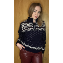 Women's blue half-zip sweater with a star