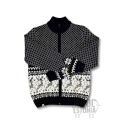 Men's full-zip sweater with a deer