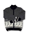 Man's full-zip sweater with a deer