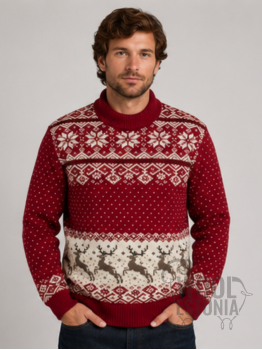 Man's sweater with a deer