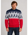 Men's  jumper with a deer, Red and Blue