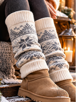 Woolen leg warmers with a "Star" pattern