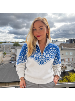 Women's sweater with zipper. 100% merino wool.