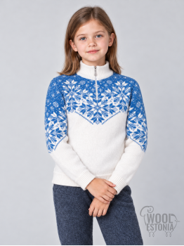 Kid's sweater with zipper. 100% merino wool.