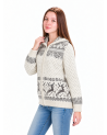 Woman's full-zip sweater with a deer, with a hood