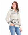 Woman's full-zip sweater with a deer, with a hood