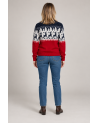 Women's  jumper with a deer, Red and Blue
