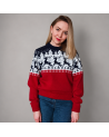 Women's  jumper with a deer, Red and Blue