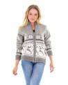 Woman's full zip sweater with a deer