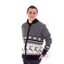 Men's full-zip sweater with a deer