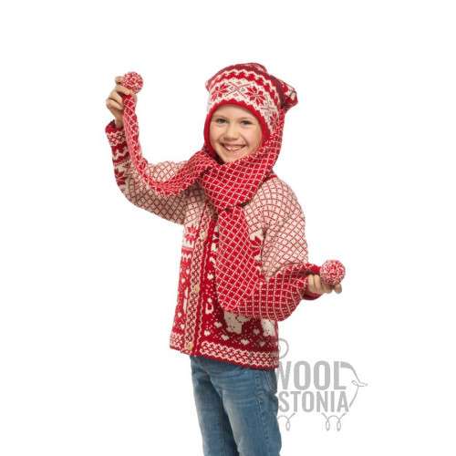 Teens hat-scarf with a star, with ears