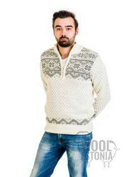 Man's half-zip sweater with a star