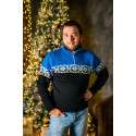 Men's Sweater with a fleece lined collar, with a "Star" pattern. 100% lambswool