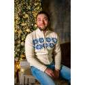 Men's sweater with zipper. 100% merino wool.