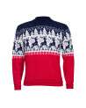 Men's  sweater with a deer, Red and Blue