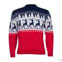 Women's  sweater with a deer, Red and Blue